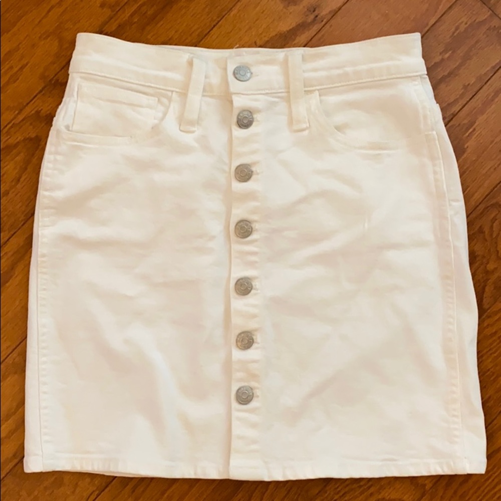 Madewell white button down white denim skirt 25